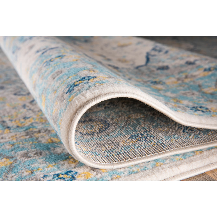 Kelly Clarkson Home Hector Oriental Cream/Blue/Yellow Indoor Rug